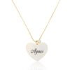 Colar Personalizado Coração com Nome e Ponto de Luz Zircônia banhado a ouro 18 k