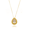 Colar Gota Cravejada com Zircônias banhado a ouro 18K
