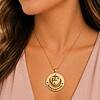 Colar Personalizado Aro com Gravação e Coração com Foto banhado a ouro 18k