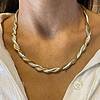 Colar Snake trançado Banhado a ouro 18k e a prata 950