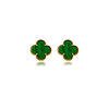 Brinco Vintage Trevo Verde banhado a ouro 18k