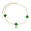 Colar Vintage Trevo Verde banhado a ouro 18k