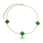 Colar Vintage Trevo Verde banhado a ouro 18k