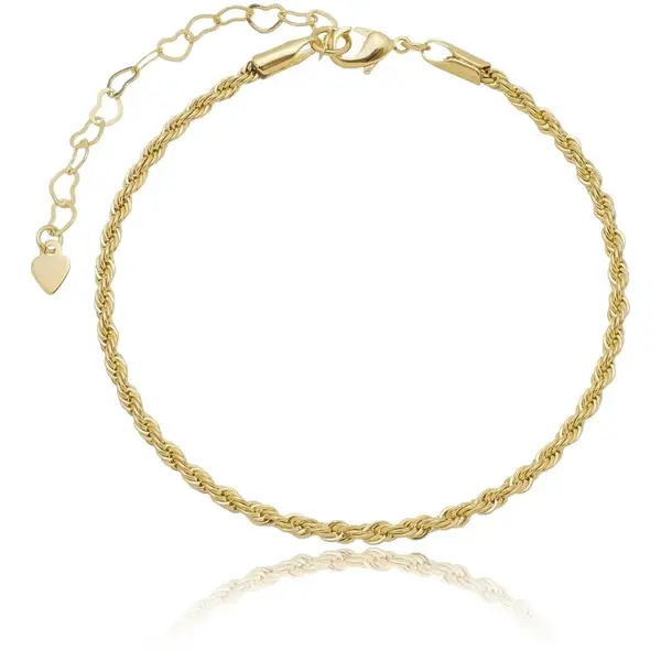 Pulseira Cordão Baiano banhado a ouro 18K
