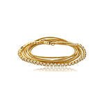 Pulseira Corda de Violão Cravejada com Zircônias banhado a ouro 18K