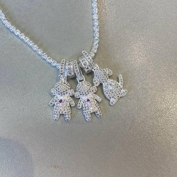 Colar Riviera Personalizado com Pingentes Cravejados com Zircônias banhado a prata de lei 950