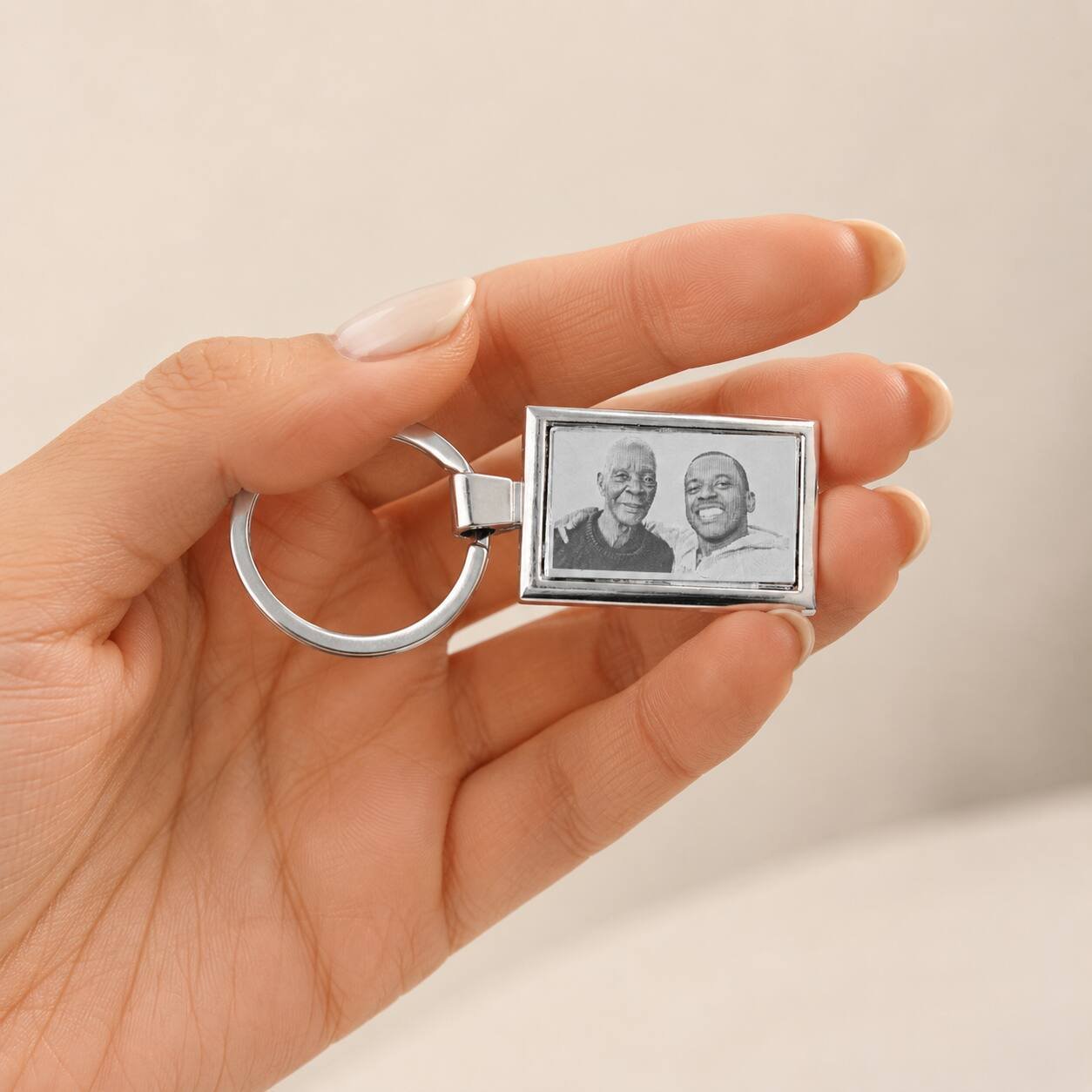 Chaveiro Personalizado Placa com Foto em Aço Cirúrgico