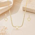Conjunto Colar e Brinco Riviera Cravejado com Zircônias banhado a ouro 18K