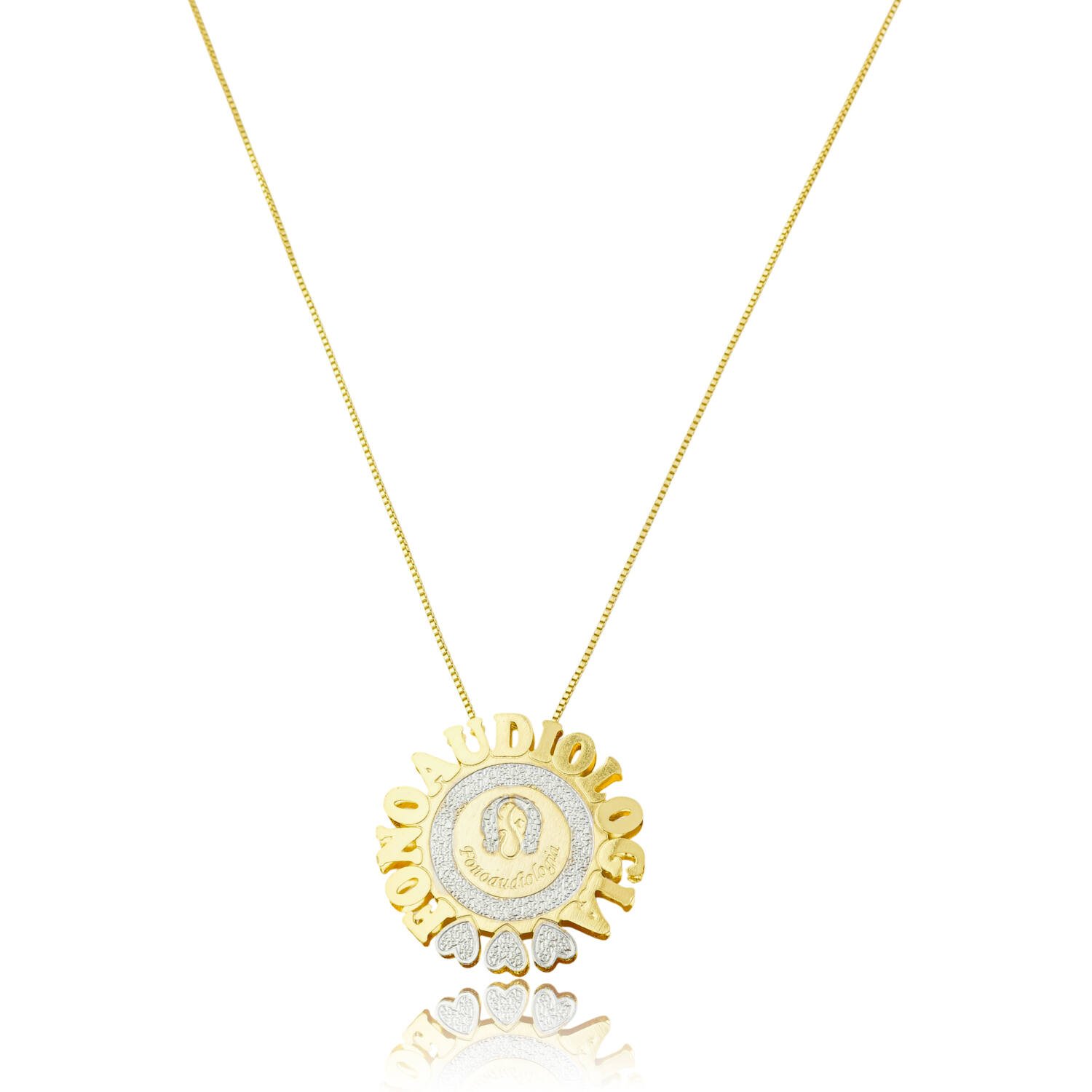 Colar Mandala Personalizado Profissão banhado a ouro 18 k